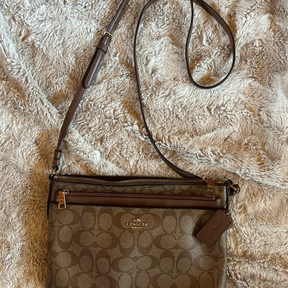 Coach Signature Brown Crossbody Bag